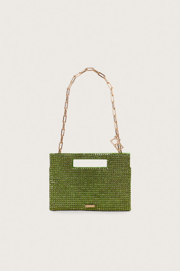 LUCINDA MINI RHINESTONE SHOULDER BAG - PALM